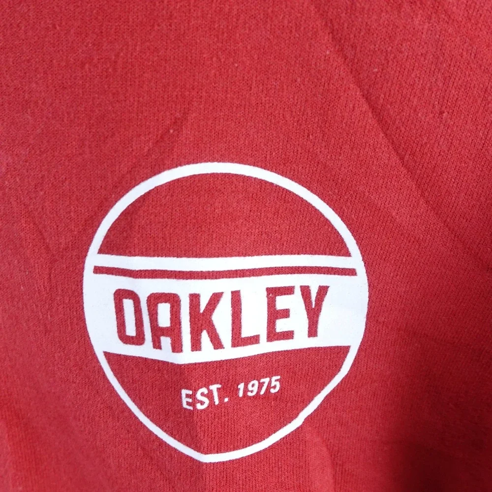 Oakley‎ Mens Red Full Zip Track Jacket Custom Fit Fleece Logo Size Medium